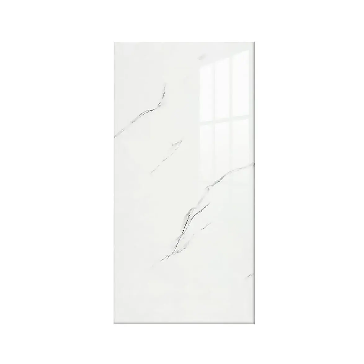 Set 10 Placi Tapet, 60 x 30 cm, Grosime 1.5 mm, din PVC, Model Imitatie de Marmura, Suprafata acoperita 1.8 mp, Alb