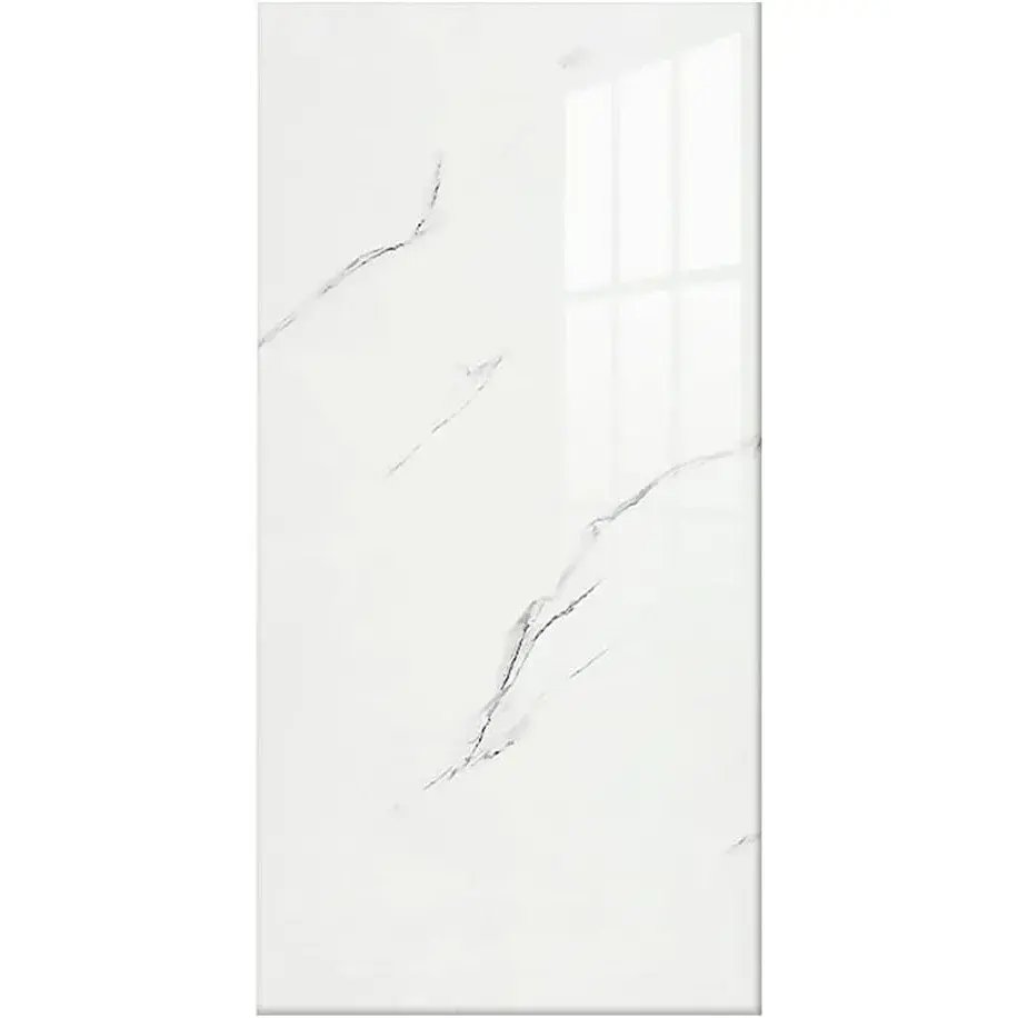 Set 10 Placi Tapet, 60 x 30 cm, Grosime 1.5 mm, din PVC, Model Imitatie de Marmura, Suprafata acoperita 1.8 mp, Alb (8)