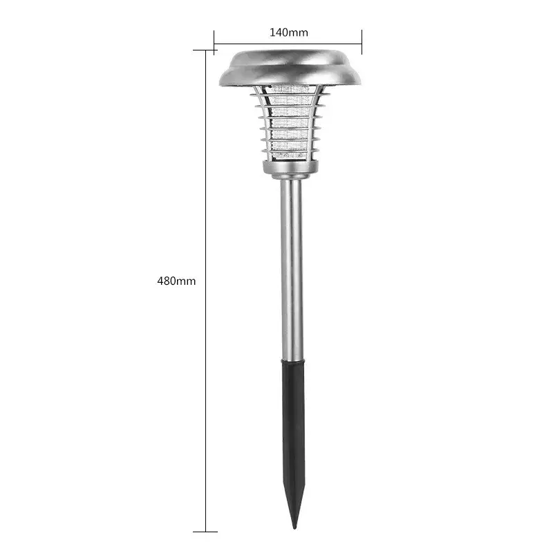 Lampa solara tip torta, anti-insecte, tantari, UV, LED, 1.2V, IP65, 1 LED, material ABS, 48 x 14 cm, gri (6)