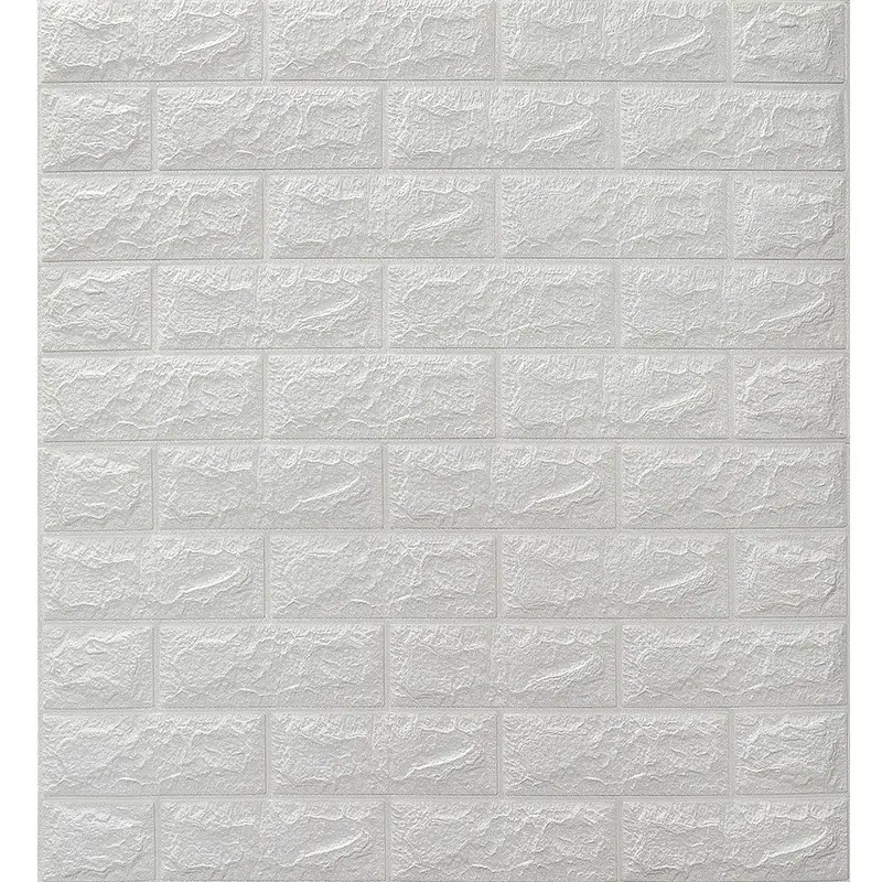 Set 10 Placi de Tapet, Autoadezive, 70 x 77 cm, 3.5 mm Grosime, Suprafata Acoperita 5.3 mp, din PVC, Model Caramida, Gri (5)