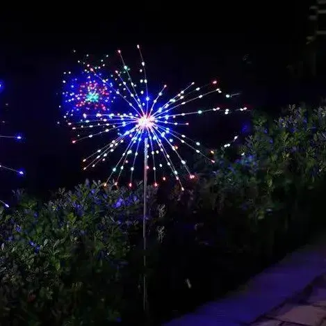 Lampa solara sub forma de artificii, 90 LED-uri, multicolor