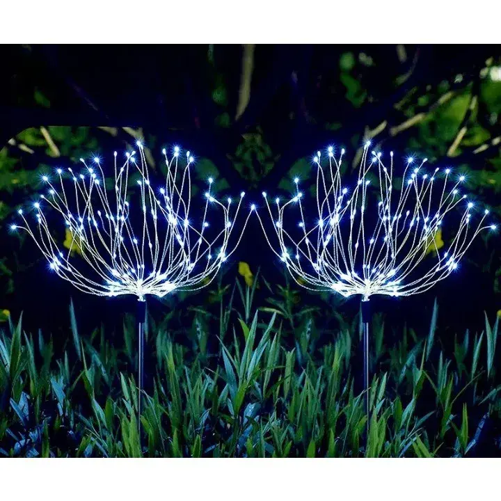 Lampa solara sub forma de artificii, 120 LED-uri, alb rece (2)