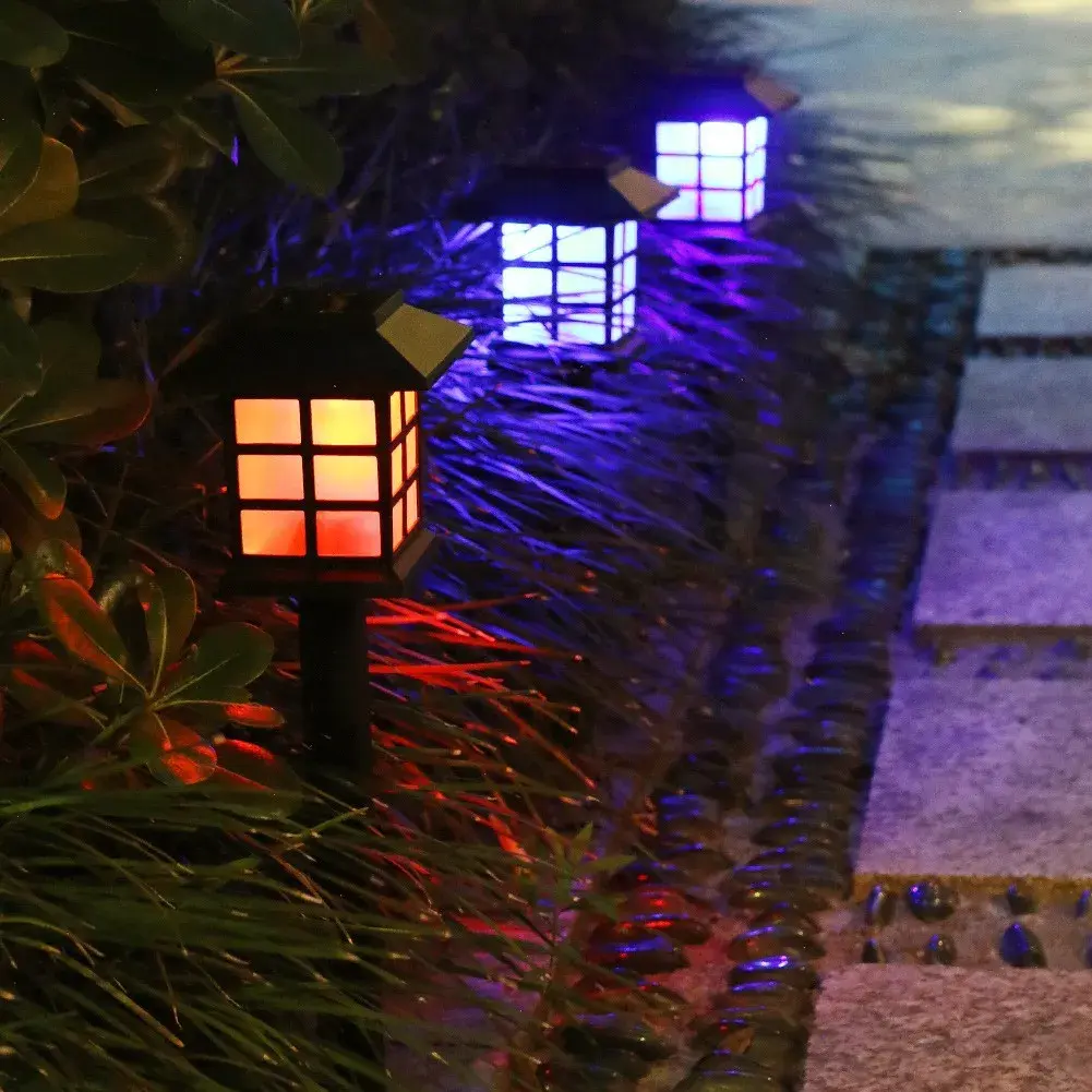 Lampa solara Led pentru gradina, Tip felinar, Multicolor