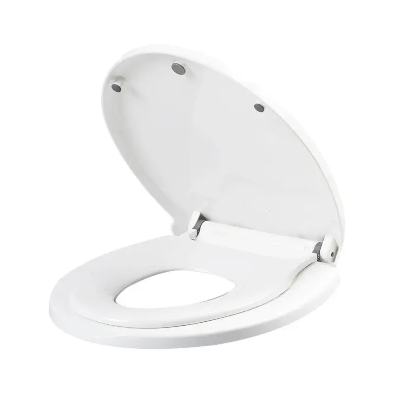 Capac de Toaleta cu Reductie 2 in 1, pentru Copii si Adulti, Coborare Lenta si Silentioasa, Instalare Usoara, din PP5, in Forma de O, Alb (5)