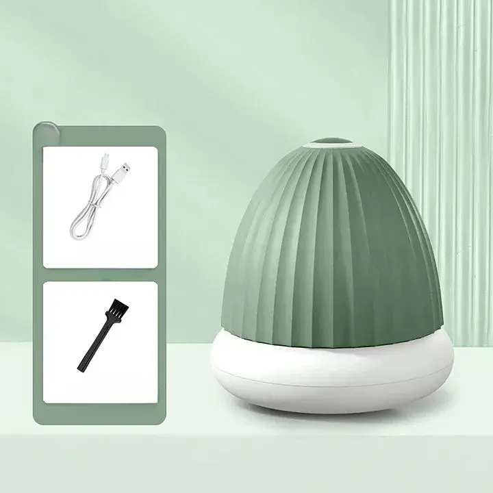 Aparat de Scame 2 in 1, Curatare Haine si Lampa de Veghe, 3 Trepte, Incarcare Tip C, 4 W, 9 x 10 cm, Verde (2)