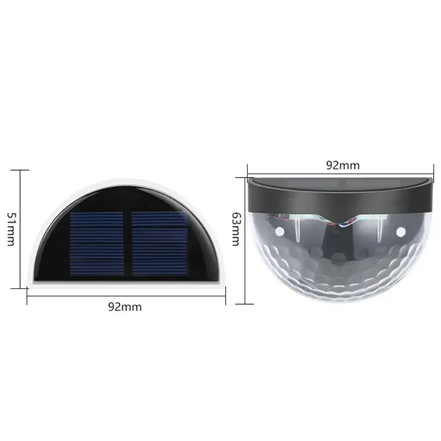 Set 2x Lampa solara de perete 6LED, carcasa neagra, lumina alb rece (3)
