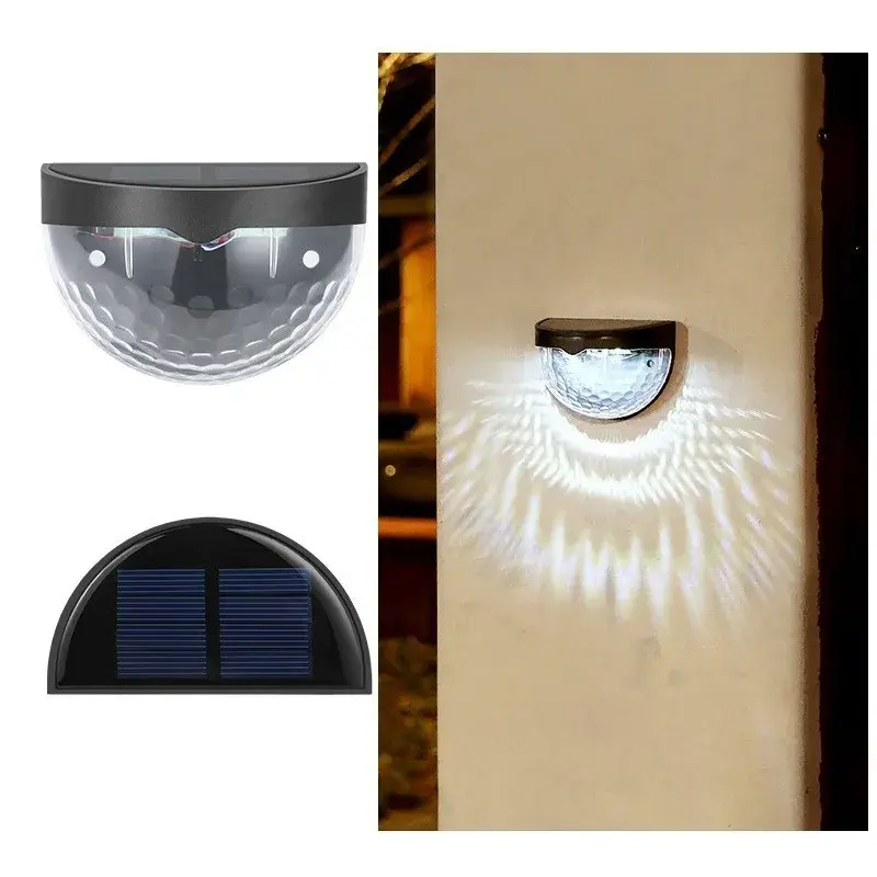 Set 2x Lampa solara de perete 6LED, carcasa neagra, lumina alb rece (6)
