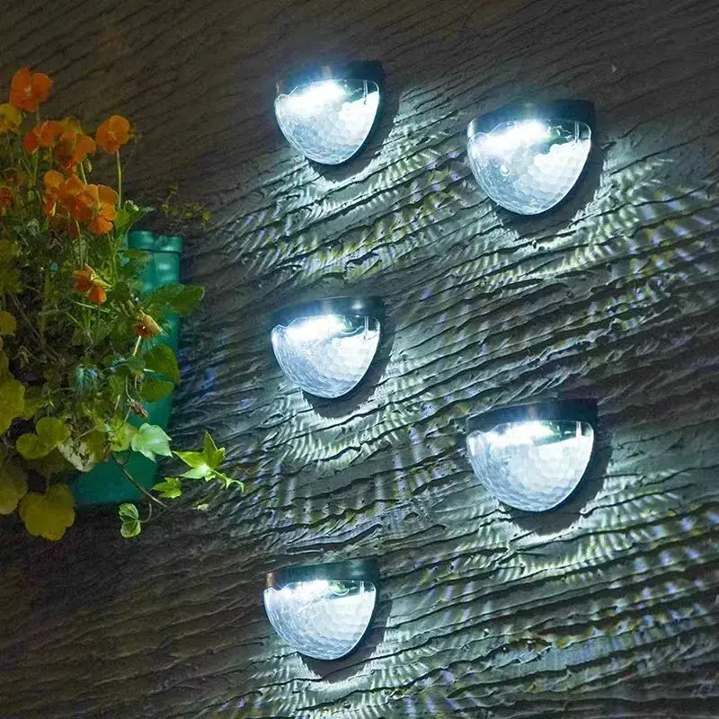 Set 2x Lampa solara de perete 6LED, carcasa neagra, lumina alb rece (7)