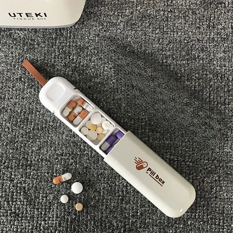 Cutie Depozitare Medicamente, Portabila, 3 Compartimente, Tip Breloc, Plastic, Glisanta (6)