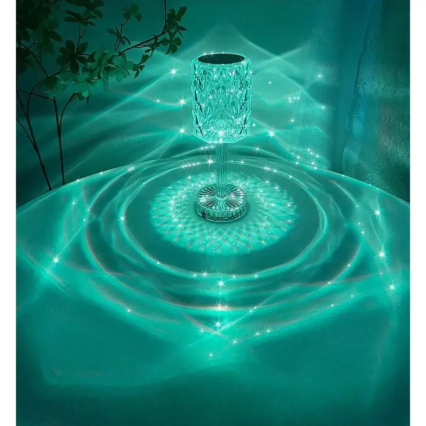 Lampa de birou pe LED RGB 16, dimmer tactil, 3 nivele de intensitate, incarcare USB, 3W, Cristal Acrilic, 13x28 cm, cu telecomanda, forma veioza, transparent (7)