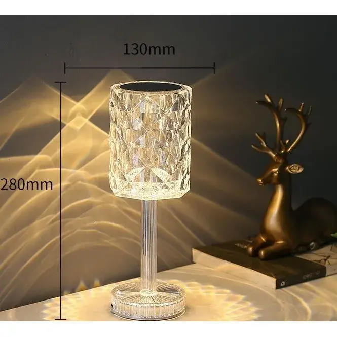 Lampa de birou pe LED RGB 16, dimmer tactil, 3 nivele de intensitate, incarcare USB, 3W, Cristal Acrilic, 13x28 cm, cu telecomanda, forma veioza, transparent (8)