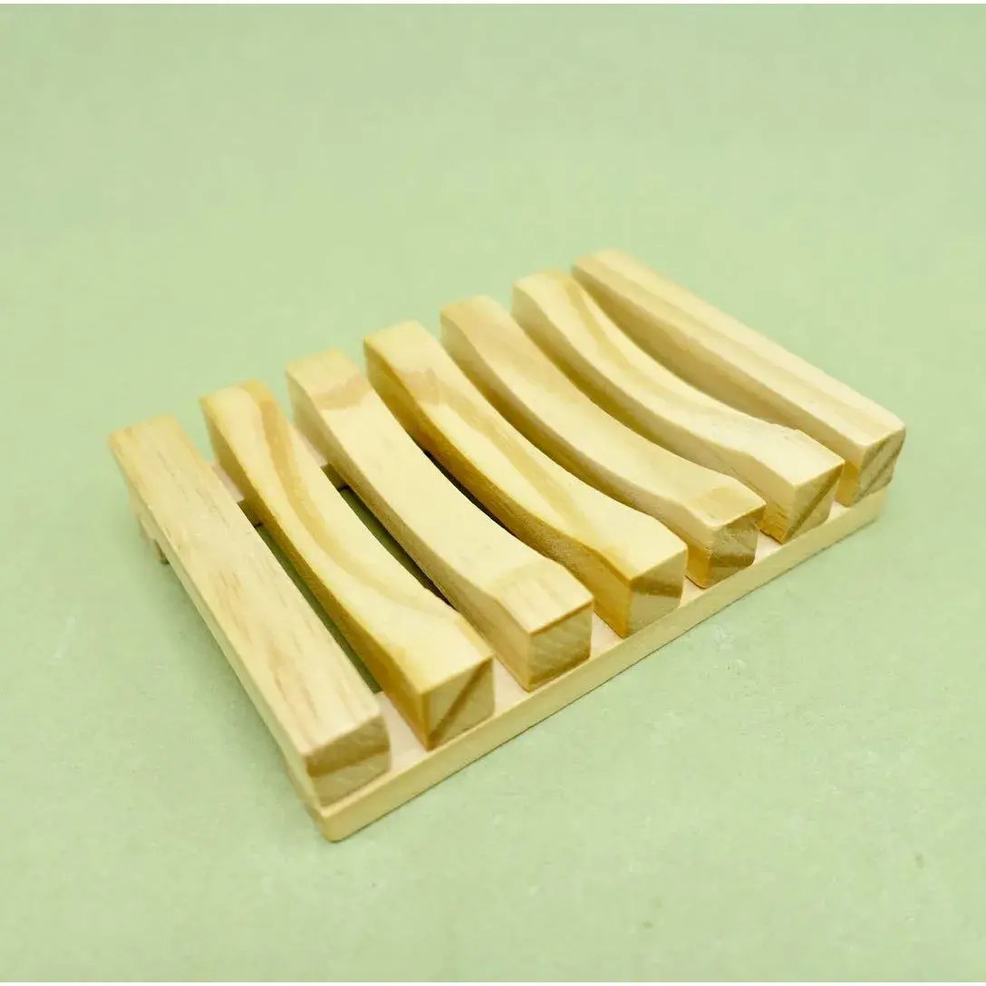 Savonieră, din Lemn de Bambus, cu Sistem de Scurgere a Apei, Design Ventilat pentru Uscare Rapidă, 11.5 x 8 cm, Natur (3)