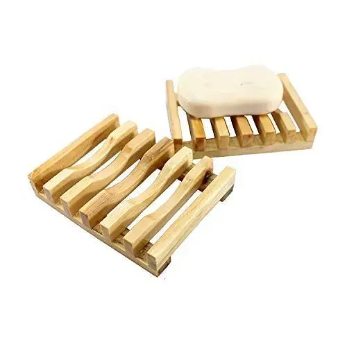 Savonieră, din Lemn de Bambus, cu Sistem de Scurgere a Apei, Design Ventilat pentru Uscare Rapidă, 11.5 x 8 cm, Natur (5)