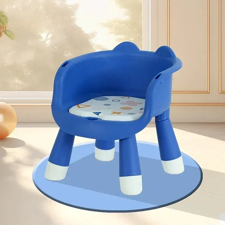 Scaun de Masa pentru Copii, 2 in 1, Tavita Detasabila, Spatar Ergonomic, +6 Luni, Inaltime 36 cm, Albastru (4)
