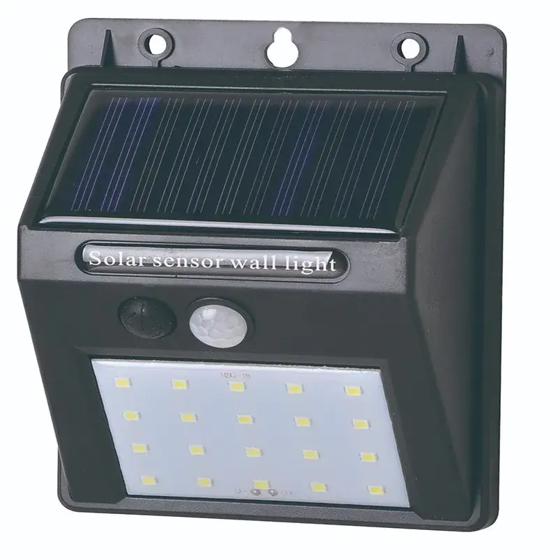 Lampa cu incarcare solara si senzor de miscare pentru exterior, 20 LED cu distanta de inductie, montaj pe perete, fara cabluri (3)