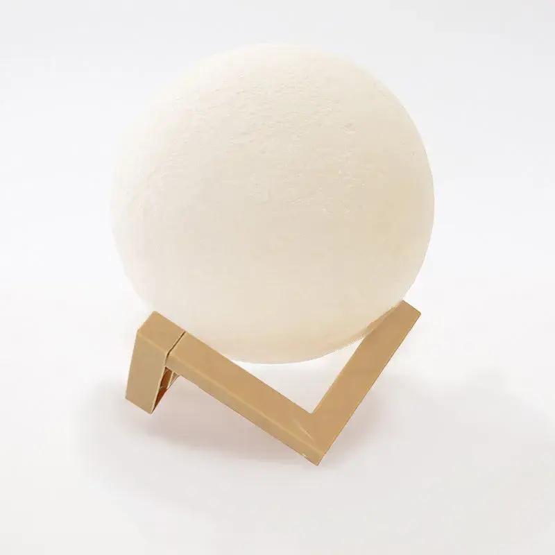 Lampa de veghe luna 3D Moon Light, lumina multicolora LED, 7 culori, schimbare culoare prin atingere, alimentare baterii, fara acumulator, stand din plastic inclus, 12 cm (5)