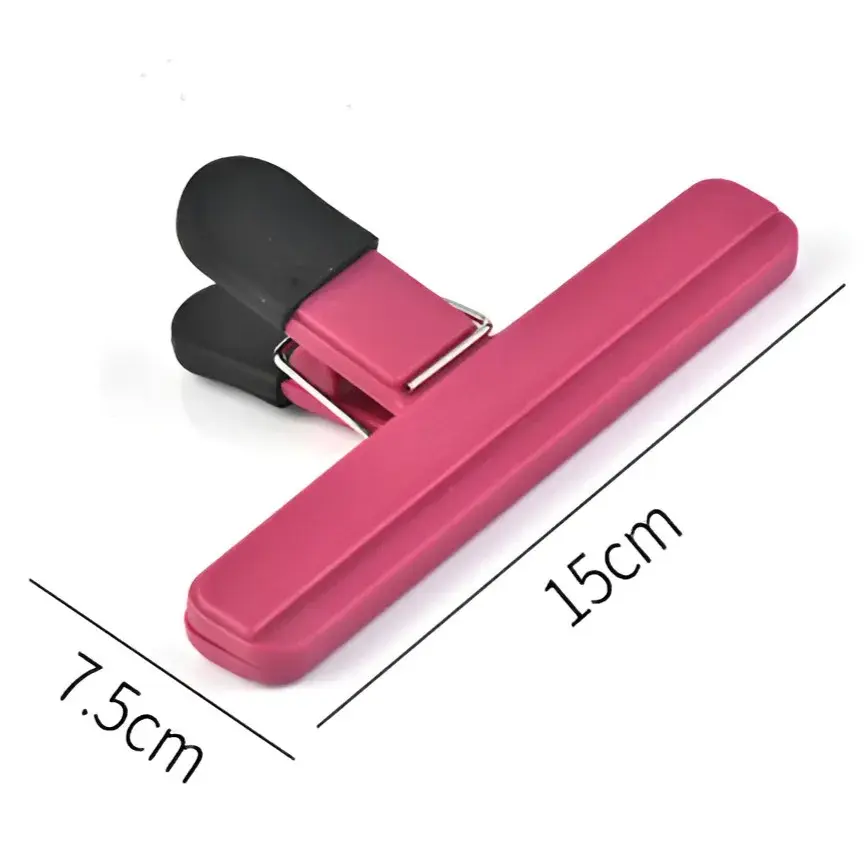 Cleste Multifunctional pentru Sigilarea Pungilor, din Plastic, Mentine Alimentele Proaspete, 15x7.5 cm, Roz (2)