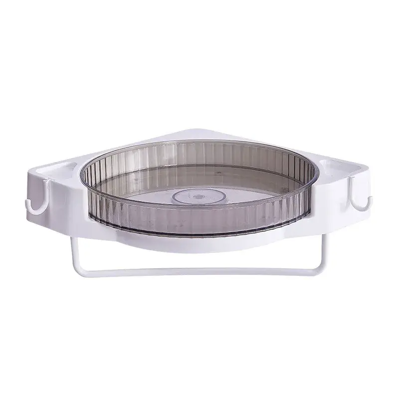 Suport Depozitare, din Plastic, Rotativ 360 grade, Montare fara Perforatii, pentru Baie/Bucatarie, Gri (5)