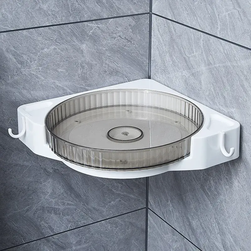 Suport Depozitare, din Plastic, Rotativ 360 grade, Montare fara Perforatii, pentru Baie/Bucatarie, Gri (6)