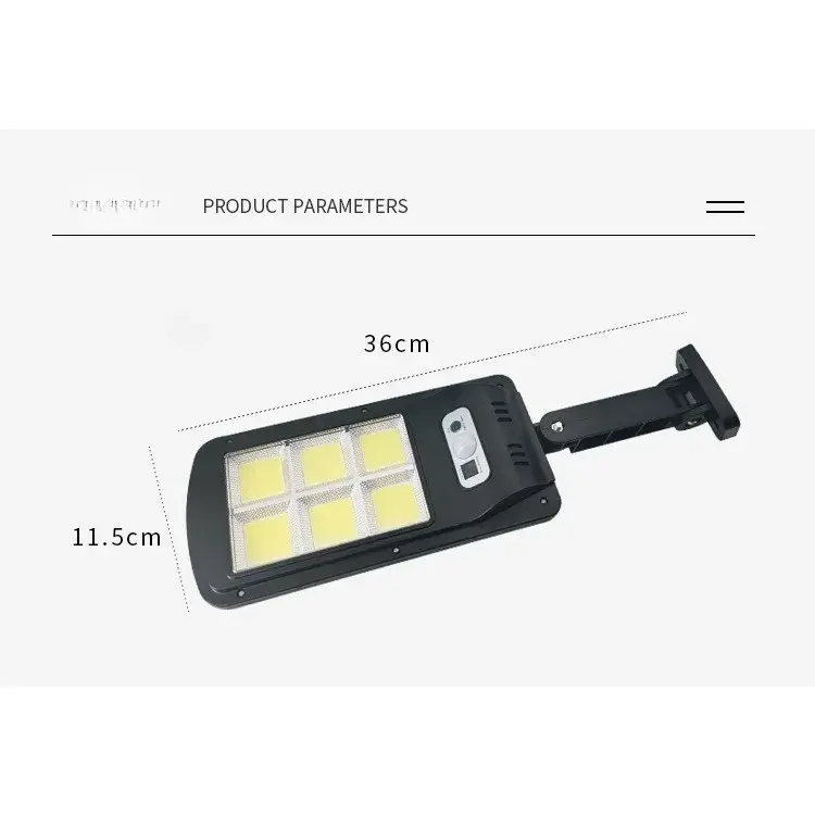 Lampa Solara De Exterior LED, 36 cm x 11.5 cm, 2880 Lumeni 120 COB LED 24 W - echivalent 192 W bec incadescent, IP65, Senzor de Miscare, Senzor de Lumina, 6 Grile, Alb Rece (4)