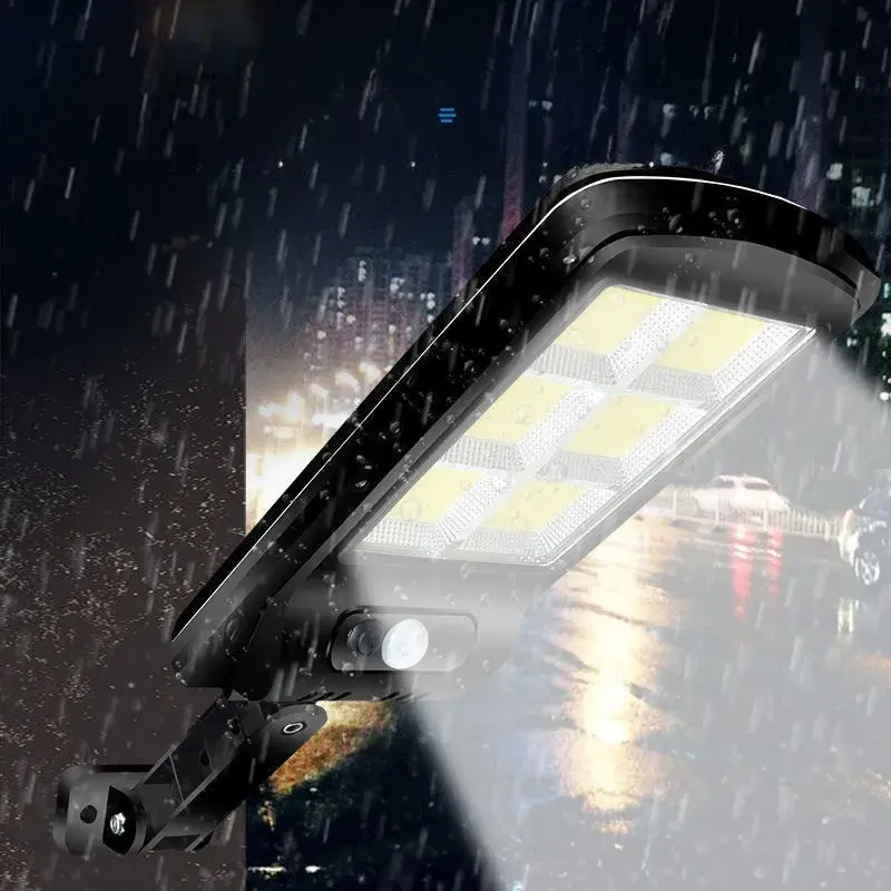 Lampa Solara De Exterior LED, 36 cm x 11.5 cm, 2880 Lumeni 120 COB LED 24 W - echivalent 192 W bec incadescent, IP65, Senzor de Miscare, Senzor de Lumina, 6 Grile, Alb Rece (7)