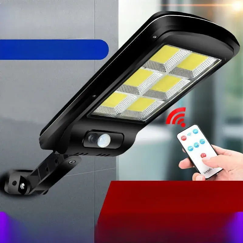 Lampa Solara De Exterior LED, 36 cm x 11.5 cm, 2880 Lumeni 120 COB LED 24 W - echivalent 192 W bec incadescent, IP65, Senzor de Miscare, Senzor de Lumina, 6 Grile, Alb Rece (8)