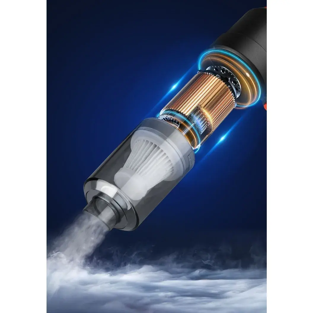 Aspirator Portabil fara Fir, Tip Pistol 2 in 1, Suflare si Aspirare, Incarcare USB, Pentru Casa si Masina, Autonomie 30 min, Negru (4)
