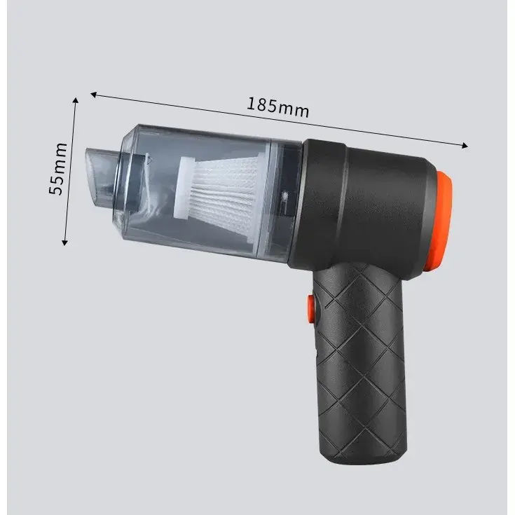 Aspirator Portabil fara Fir, Tip Pistol 2 in 1, Suflare si Aspirare, Incarcare USB, Pentru Casa si Masina, Autonomie 30 min, Negru (8)