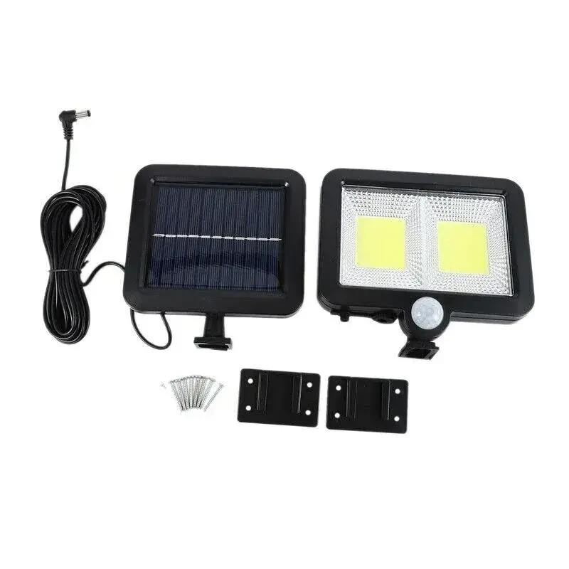 Lampa solara cu senzor de miscare, 108 COB LED, 2 grile, ip65, negru (7)