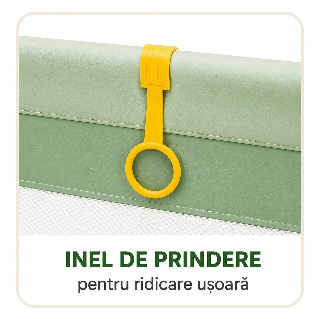 Tarc de Joaca pentru Bebelusi cu Poarta de Siguranta, DNT-147, 180 x 150 x 65 cm, pana la 3 ani, Spatiu de Joaca pentru Interior/Exterior, Portabil pentru Curte, Plasa Respirabila, ABS Poiester, Verde (3)