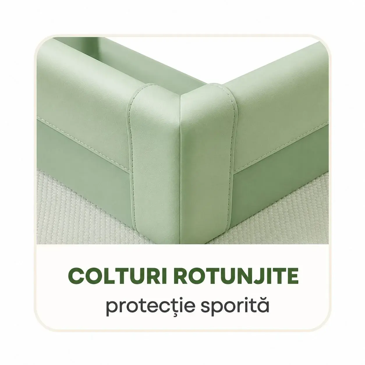 Tarc de Joaca pentru Bebelusi cu Poarta de Siguranta, DNT-147, 180 x 150 x 65 cm, pana la 3 ani, Spatiu de Joaca pentru Interior/Exterior, Portabil pentru Curte, Plasa Respirabila, ABS Poiester, Verde (5)