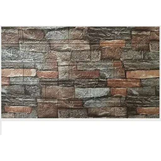 Set 10 Placi de Tapet, Autoadezive, 70 x 77 cm, 3.5 mm Grosime, Suprafata Acoperita 5.3 mp, din PVC, Model Caramida, Multicolor (4)