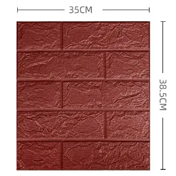 Set 10 Placi Tapet 3D, 35 x 38 cm, Grosime 3 mm, din Polietilena, Model Caramida, Suprafata acoperita 1.33 mp, Maro (6)