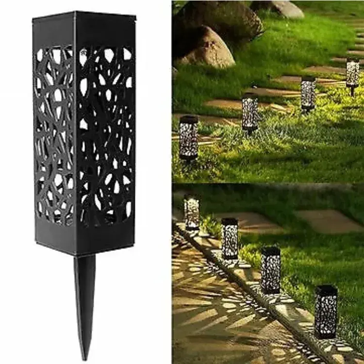 Lampa solara LED, Set 6 Bucati, Tip Felinar, pentru Gradina, Inaltime 30.2 cm, putere 0.2W, 1.2V, 600mAh, Lumina Alb Rece, Negru (5)