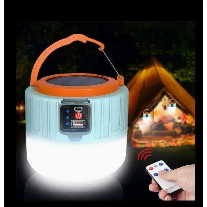 Lampa Portabila, Incarcare Solara + USB, Afisaj Inteligent al Bateriei, Raza de Actiune 32 mp, 6x9x11 cm, 3 Moduri, Alb (2)