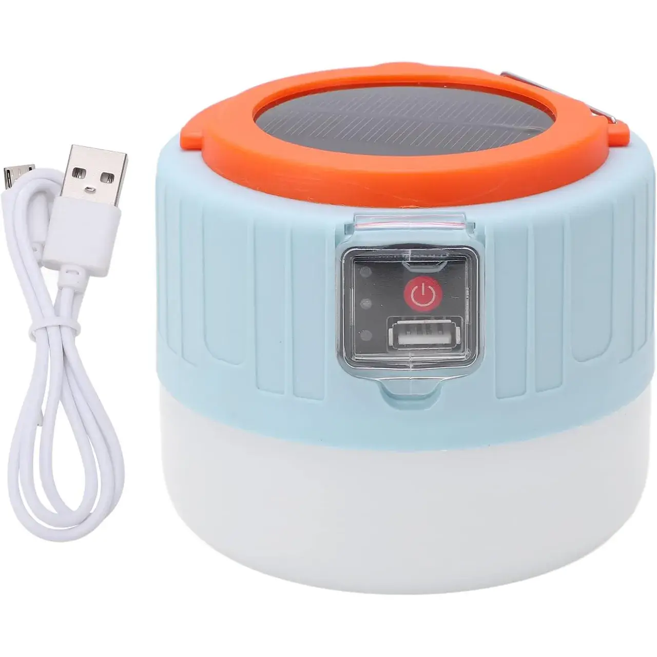 Lampa Portabila, Incarcare Solara + USB, Afisaj Inteligent al Bateriei, Raza de Actiune 32 mp, 6x9x11 cm, 3 Moduri, Alb (7)