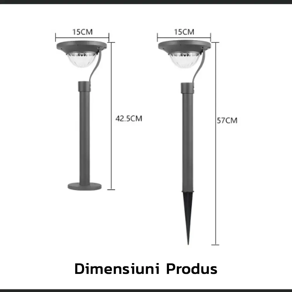 Lampa solara LED cu 2 moduri de fixare, IP65, material ABS, baterie 4.5 V, 200 mah, 450 Lumeni, 42.5 x 15 cm, alb cald (7)
