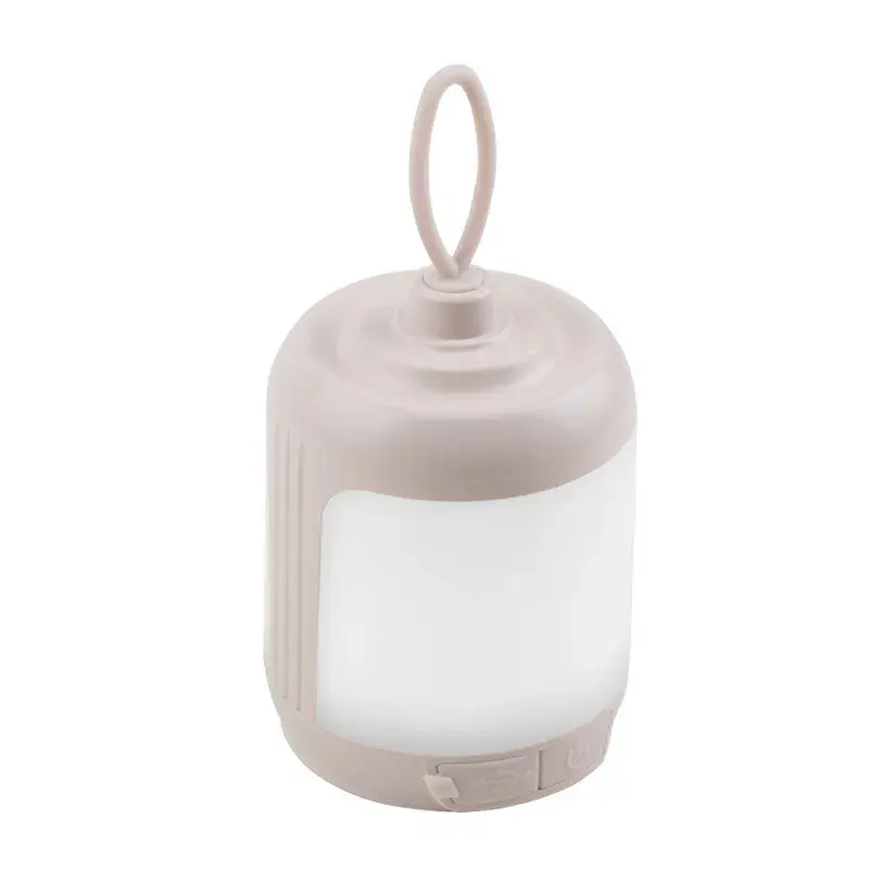 Mini Lampa LED de Camping, pentru Aer Liber, Reincarcabila USB Type C, 3 Trepte de Lumina, Portabila, 13.8 x 6.5 cm, 5V, Alb