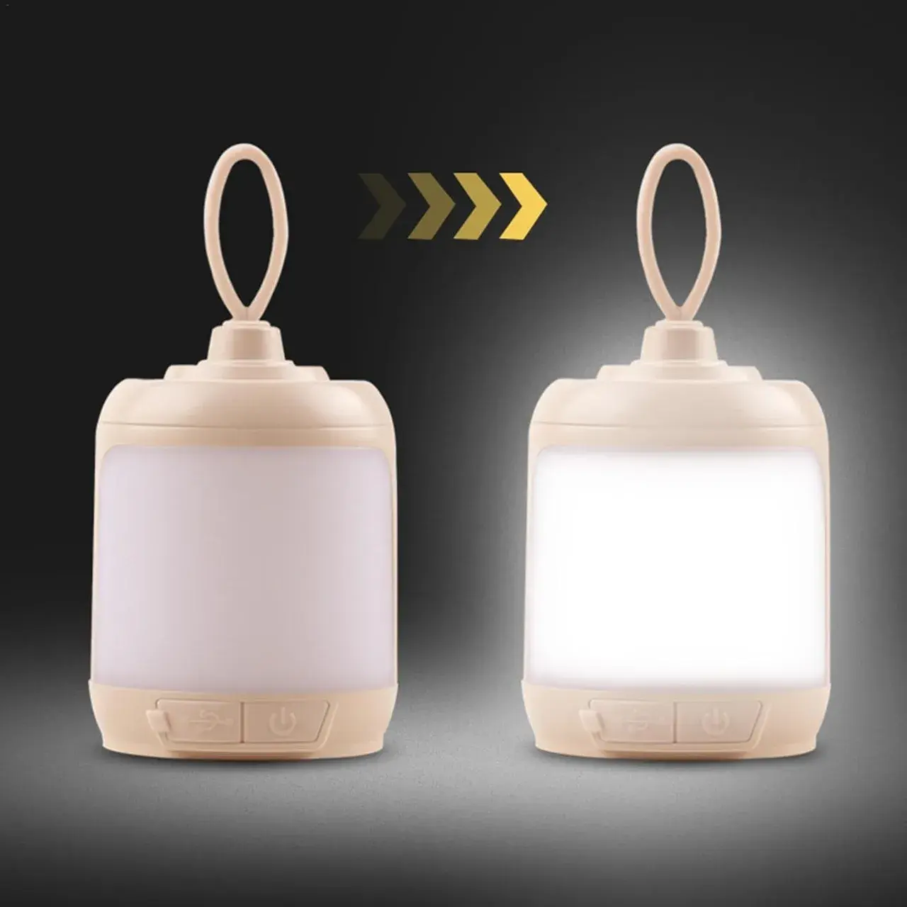 Mini Lampa LED de Camping, pentru Aer Liber, Reincarcabila USB Type C, 3 Trepte de Lumina, Portabila, 13.8 x 6.5 cm, 5V, Alb (6)