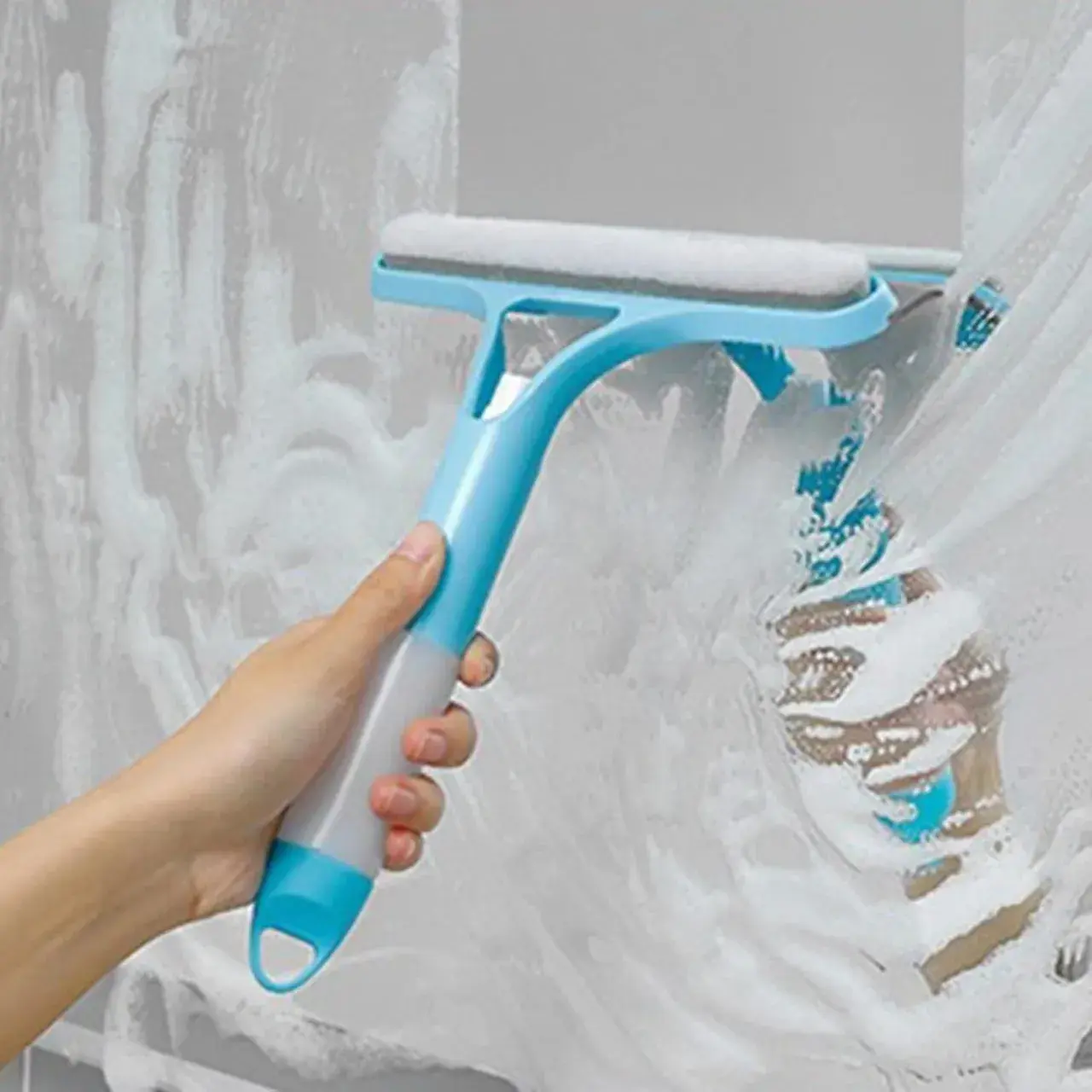 Racleta de Curatare 3 in 1, Multifunctional, Pentru Casa si Masina, Pulverizator de Spray, Racleta din Silicon si Burete, 21.5 x 25.7 cm (14)