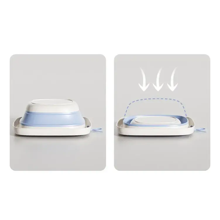 Cada Pliabila pentru Baie pentru Copii, Cadita pentru Bebelusi, Model Patrat pentru Fundulet, Albastru, 32x27.5x3.7 cm, 4 L (4)