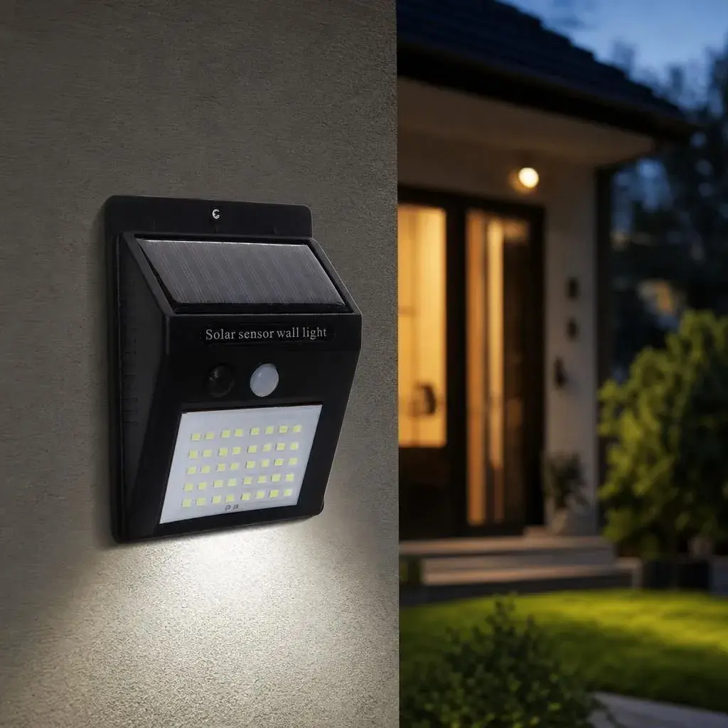 Lampa Solara, Iluminare pe O Fata, 40 LED-uri, Alimentare Solara, pentru Gradina, Curte si Terasa (3)