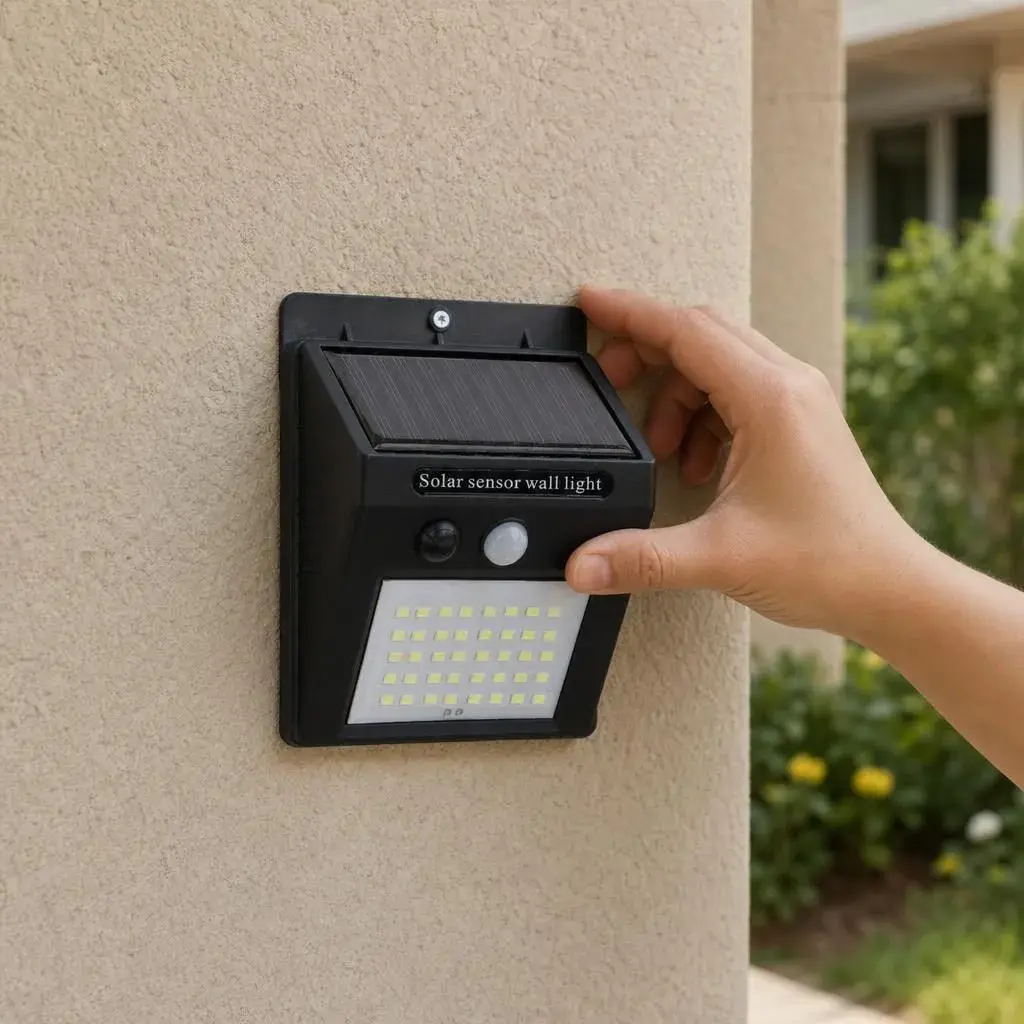 Lampa Solara, Iluminare pe O Fata, 40 LED-uri, Alimentare Solara, pentru Gradina, Curte si Terasa (5)