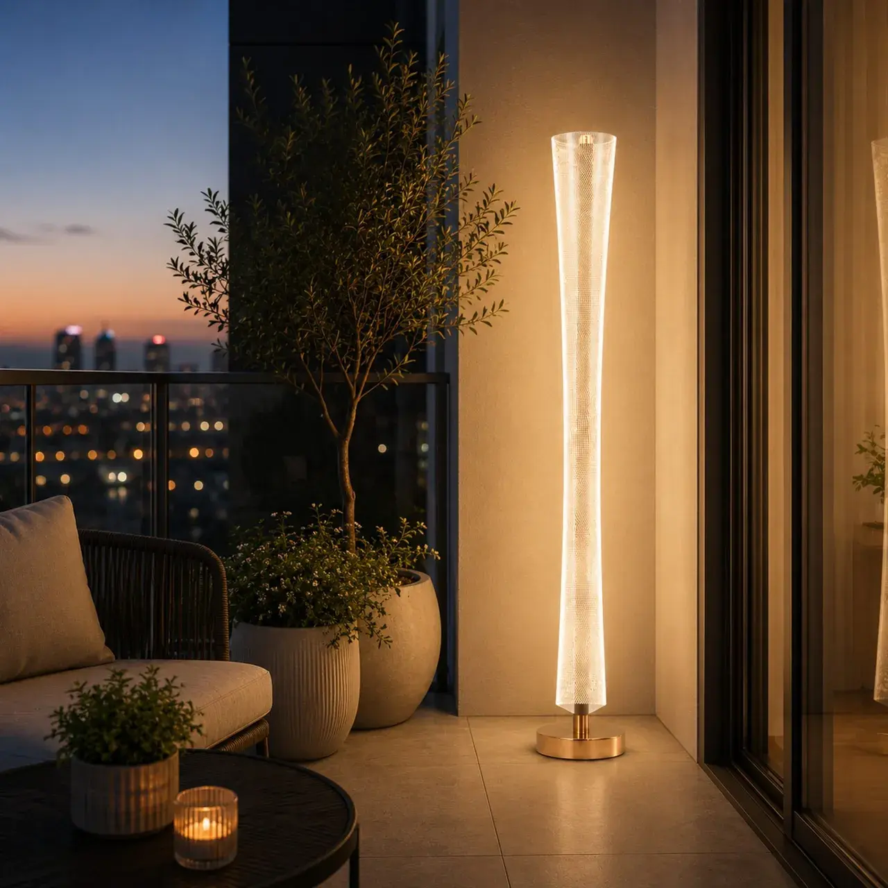 Lampadar LED 40W Modern Augustinus 127Cm Luminca Calda/Neutra/Rece Auriu (3)