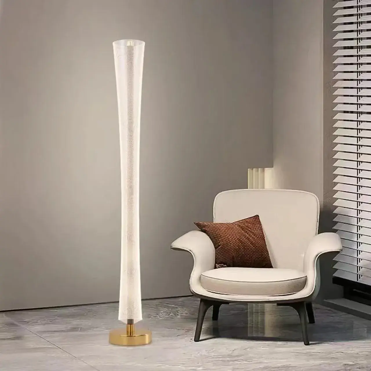 Lampadar LED 40W Modern Augustinus 127Cm Luminca Calda/Neutra/Rece Auriu (4)