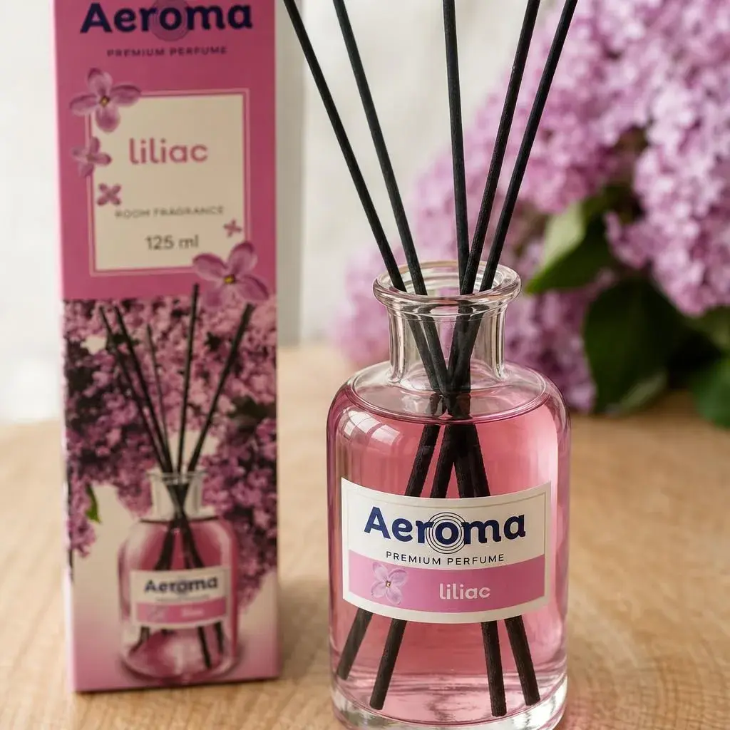 Odorizant Difuzor de Camera, Aeroma, cu Betisoare, 125 ml, Premium Liliac (3)