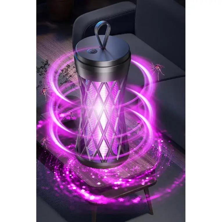 Lampa Anti-Insecte, Lumina UV, Electrica, Incarcare USB, 5V, 1A, Silentioasa, 12 x 6 m, Gri (3)