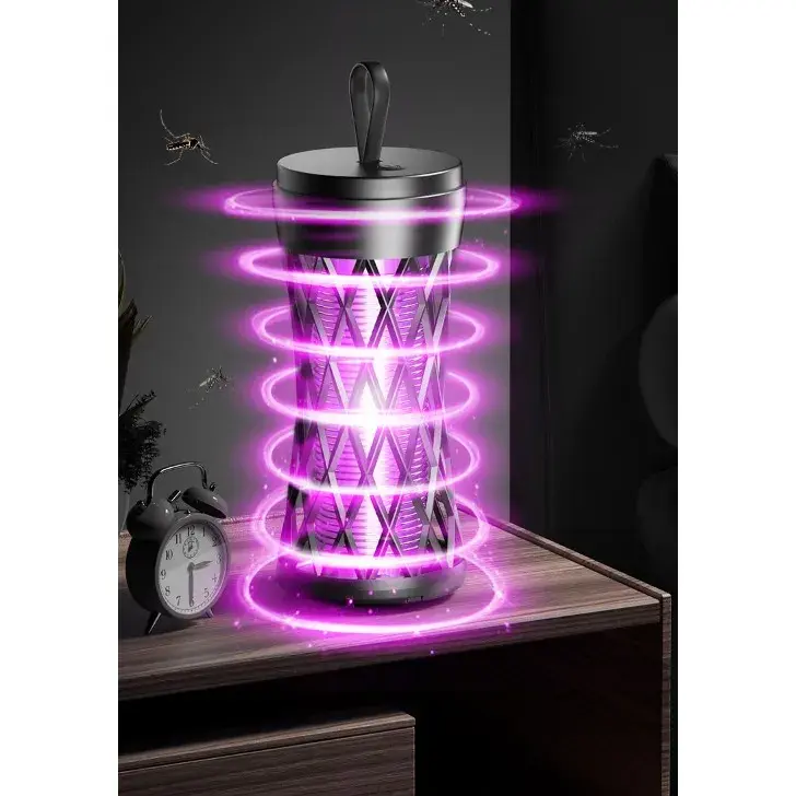 Lampa Anti-Insecte, Lumina UV, Electrica, Incarcare USB, 5V, 1A, Silentioasa, 12 x 6 m, Gri (6)
