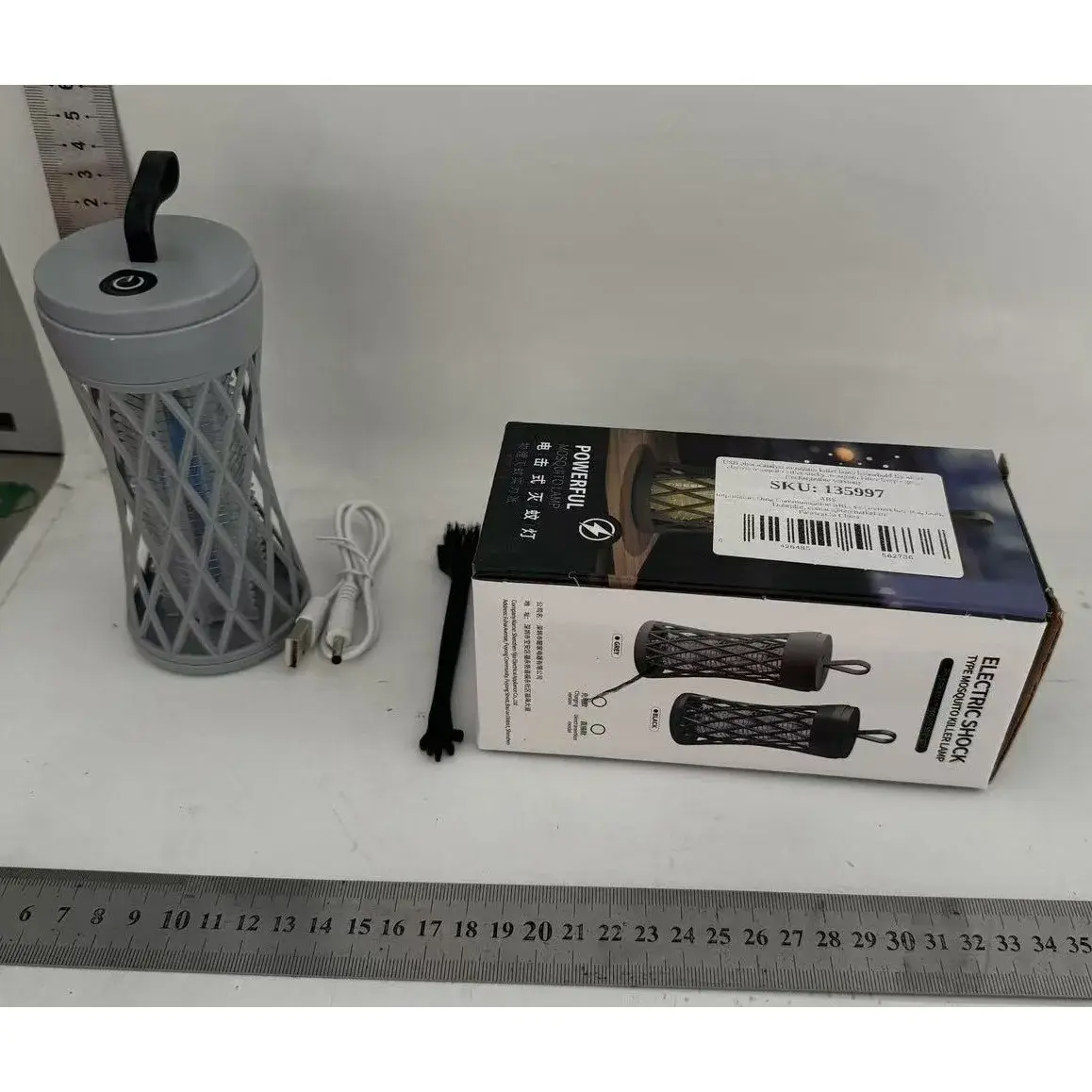 Lampa Anti-Insecte, Lumina UV, Electrica, Incarcare USB, 5V, 1A, Silentioasa, 12 x 6 m, Gri (8)