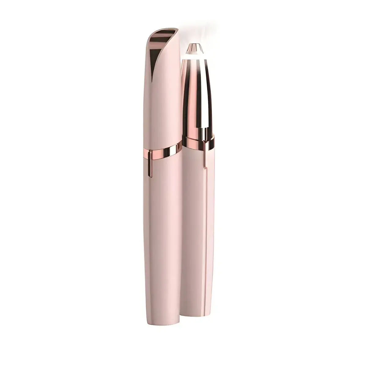 Epilator de Sprancene, Aparat de Tuns Facial sub Forma de Creion, Portabil, Alimentare cu Baterii, 13x1.5cm, Roz (3)